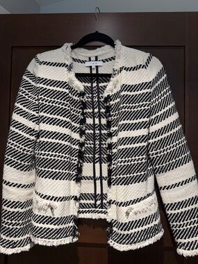 IRO Zlata striped frayed jacket